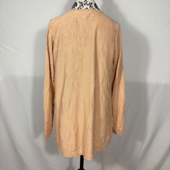 EILEEN FISHER Peach Textured Knit Long Sleeve Sweater Tunic Top XL TG - Picture 3 of 16